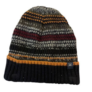 FatFace Beanie Unisex One Size Striped Knit Winter Hat Navy Multicolor Warm